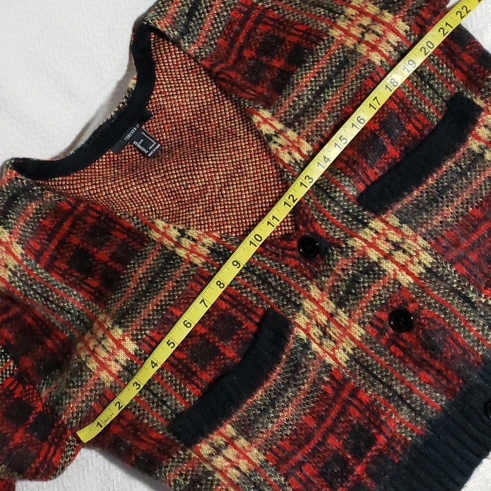FOREVER 21 Plaid Cardigan Sweater, Size S - Picture 11 of 15